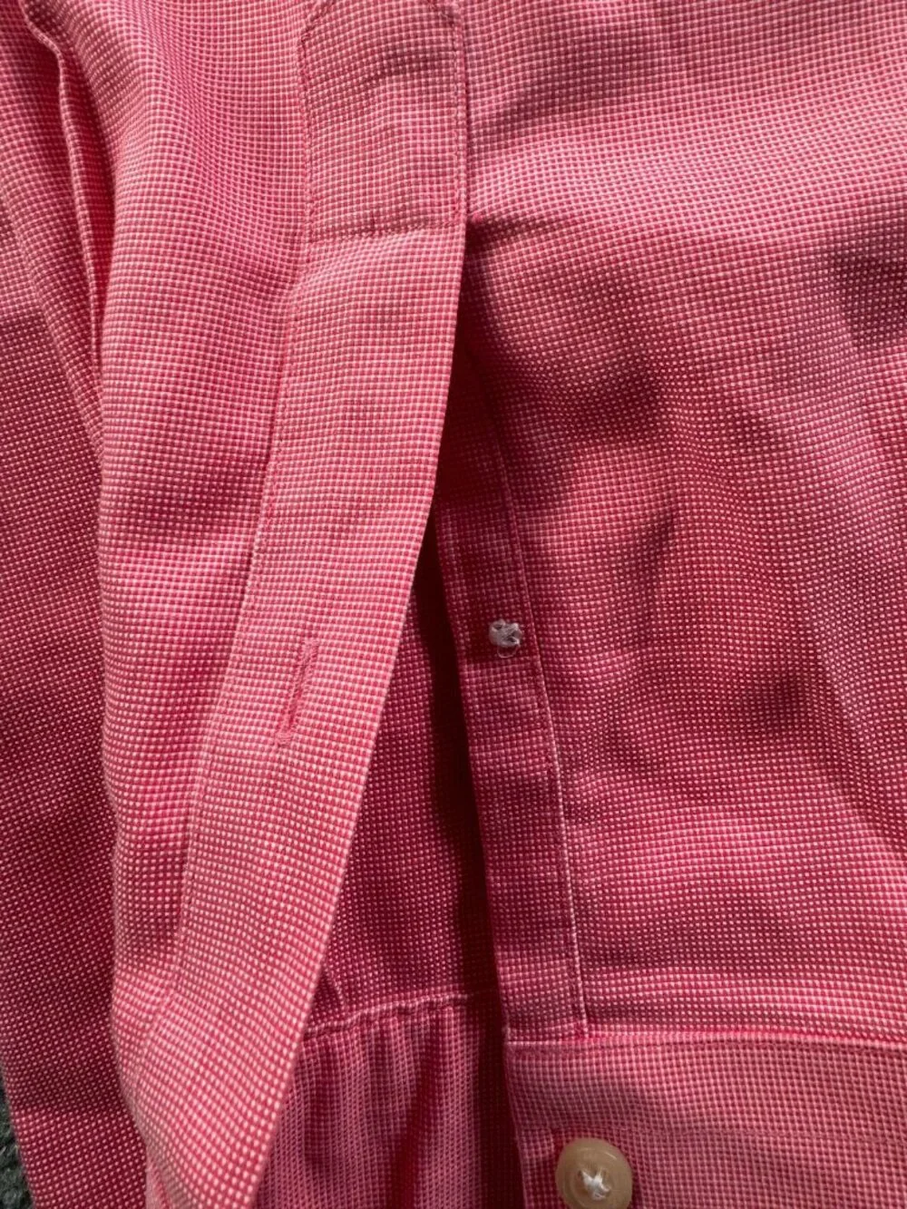 Banana Republic Button Up Shirt Red Non Iron Slim Fit 16 16.5 Large Long Sleeve